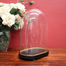 Load image into Gallery viewer, x SOLD Antique Glass Dome and Wooden Base, Statue, Religious, Clock Cover, Taxidermy Dome. B12125
