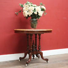 Load image into Gallery viewer, Antique English Side Table, Lamp or Hall Table, Birdcage Base, Burr Walnut. B12184
