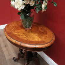 Load image into Gallery viewer, Antique English Side Table, Lamp or Hall Table, Birdcage Base, Burr Walnut. B12184
