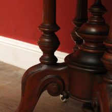 Load image into Gallery viewer, Antique English Side Table, Lamp or Hall Table, Birdcage Base, Burr Walnut. B12184
