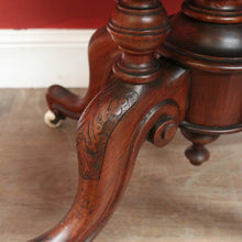 Load image into Gallery viewer, Antique English Side Table, Lamp or Hall Table, Birdcage Base, Burr Walnut. B12184
