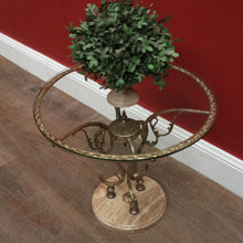 Load image into Gallery viewer, A Mid-century Lamp or Side Table, Glass, Brass and Marble Tri-leg Pedestal Base. B12185
