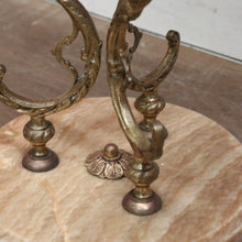 Load image into Gallery viewer, A Mid-century Lamp or Side Table, Glass, Brass and Marble Tri-leg Pedestal Base. B12185
