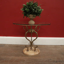 Load image into Gallery viewer, A Mid-century Lamp or Side Table, Glass, Brass and Marble Tri-leg Pedestal Base. B12185
