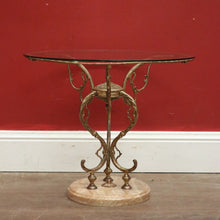 Load image into Gallery viewer, A Mid-century Lamp or Side Table, Glass, Brass and Marble Tri-leg Pedestal Base. B12185
