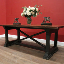 Load image into Gallery viewer, Cross Stretcher Base Dining Table or Kitchen Table with Stone Inlay Pattern Top. B12182
