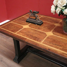 Load image into Gallery viewer, Cross Stretcher Base Dining Table or Kitchen Table with Stone Inlay Pattern Top. B12182
