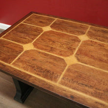 Load image into Gallery viewer, Cross Stretcher Base Dining Table or Kitchen Table with Stone Inlay Pattern Top. B12182
