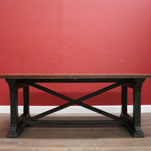 Load image into Gallery viewer, Cross Stretcher Base Dining Table or Kitchen Table with Stone Inlay Pattern Top. B12182
