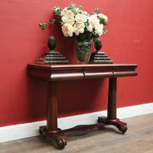 Load image into Gallery viewer, Antique English Mahogany Two Drawer Hall Table or Sofa, Side Table. B12203
