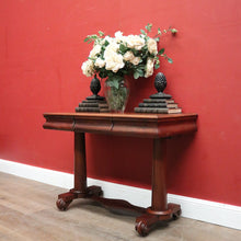 Load image into Gallery viewer, Antique English Mahogany Two Drawer Hall Table or Sofa, Side Table. B12203
