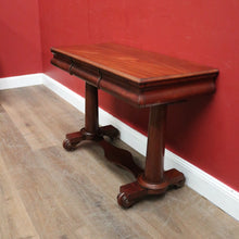 Load image into Gallery viewer, Antique English Mahogany Two Drawer Hall Table or Sofa, Side Table. B12203
