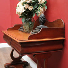 Load image into Gallery viewer, Antique English Mahogany Hall Table or Side, Sofa Table with a single Drawer and Shaped Backboard. B12202
