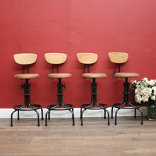 Load image into Gallery viewer, A Set of Four Vintage Designer Bar Stools or Breakfast Bar Stools. B12210
