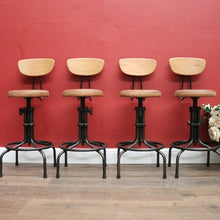 Load image into Gallery viewer, A Set of Four Vintage Designer Bar Stools or Breakfast Bar Stools. B12210
