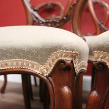 Load image into Gallery viewer, Set of Eight Antique English Mahogany and Fabric Dining or Kitchen Chairs. B12207
