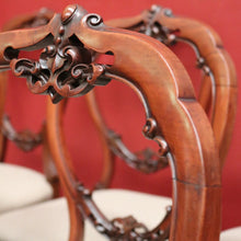 Load image into Gallery viewer, Set of Eight Antique English Mahogany and Fabric Dining or Kitchen Chairs. B12207
