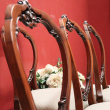 Load image into Gallery viewer, Set of Eight Antique English Mahogany and Fabric Dining or Kitchen Chairs. B12207
