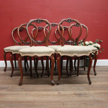 Load image into Gallery viewer, Set of Eight Antique English Mahogany and Fabric Dining or Kitchen Chairs. B12207
