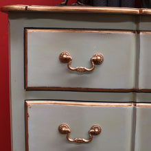 Load image into Gallery viewer, Hand-Painted Turquoise and Gilt Marie Antoinette Chest of Drawers or Three Drawer Chest. B12212
