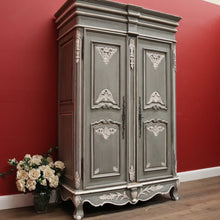 Load image into Gallery viewer, French Grey and White Hand-painted Storage Cabinet, Linen Press or Pantry. B12211
