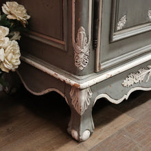 Load image into Gallery viewer, French Grey and White Hand-painted Storage Cabinet, Linen Press or Pantry. B12211
