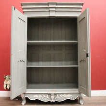 Load image into Gallery viewer, French Grey and White Hand-painted Storage Cabinet, Linen Press or Pantry. B12211
