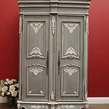 Load image into Gallery viewer, French Grey and White Hand-painted Storage Cabinet, Linen Press or Pantry. B12211
