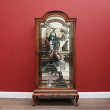 Load image into Gallery viewer, Antique English Walnut and Glass Dome Top Single Door China Cabinet Display Case. B12214
