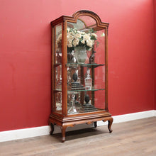 Load image into Gallery viewer, Antique English Walnut and Glass Dome Top Single Door China Cabinet Display Case. B12214
