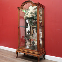 Load image into Gallery viewer, Antique English Walnut and Glass Dome Top Single Door China Cabinet Display Case. B12214
