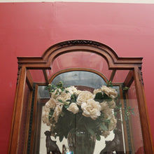 Load image into Gallery viewer, Antique English Walnut and Glass Dome Top Single Door China Cabinet Display Case. B12214
