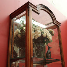 Load image into Gallery viewer, Antique English Walnut and Glass Dome Top Single Door China Cabinet Display Case. B12214
