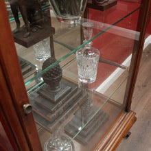 Load image into Gallery viewer, Antique English Walnut and Glass Dome Top Single Door China Cabinet Display Case. B12214
