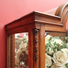 Load image into Gallery viewer, Antique English Walnut and Glass Dome Top Single Door China Cabinet Display Case. B12214
