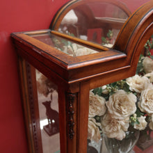 Load image into Gallery viewer, Antique English Walnut and Glass Dome Top Single Door China Cabinet Display Case. B12214
