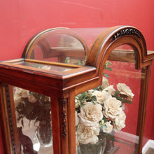 Load image into Gallery viewer, Antique English Walnut and Glass Dome Top Single Door China Cabinet Display Case. B12214
