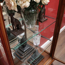 Load image into Gallery viewer, Antique English Walnut and Glass Dome Top Single Door China Cabinet Display Case. B12214
