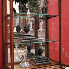 Load image into Gallery viewer, Antique English Walnut and Glass Dome Top Single Door China Cabinet Display Case. B12214
