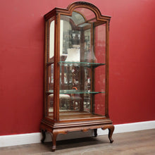 Load image into Gallery viewer, Antique English Walnut and Glass Dome Top Single Door China Cabinet Display Case. B12214
