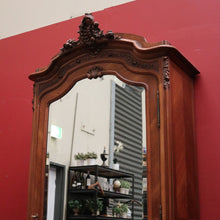 Load image into Gallery viewer, Antique French Walnut and Bevelled Glass Mirror Door Linen Press or Storage Cabinet. B12218
