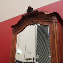 Load image into Gallery viewer, Antique French Walnut and Bevelled Glass Mirror Door Linen Press or Storage Cabinet. B12218
