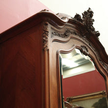 Load image into Gallery viewer, Antique French Walnut and Bevelled Glass Mirror Door Linen Press or Storage Cabinet. B12218
