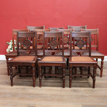 Load image into Gallery viewer, Antique Australian Cedar Dining Chairs or Kitchen Chairs including carvers. B12225
