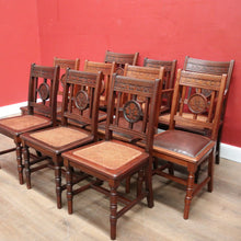 Load image into Gallery viewer, Antique Australian Cedar Dining Chairs or Kitchen Chairs including carvers. B12225
