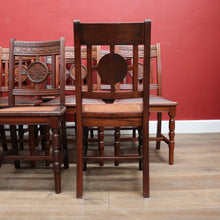 Load image into Gallery viewer, Antique Australian Cedar Dining Chairs or Kitchen Chairs including carvers. B12225
