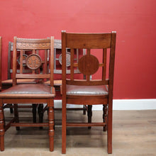 Load image into Gallery viewer, Antique Australian Cedar Dining Chairs or Kitchen Chairs including carvers. B12225
