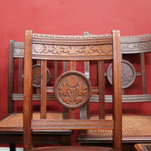 Load image into Gallery viewer, Antique Australian Cedar Dining Chairs or Kitchen Chairs including carvers. B12225
