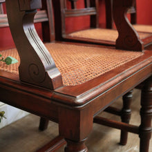 Load image into Gallery viewer, Antique Australian Cedar Dining Chairs or Kitchen Chairs including carvers. B12225
