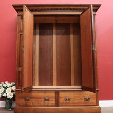 Load image into Gallery viewer, Antique Australian Blackwood and Bevelled Mirror Wardrobe, Cloak Cupboard or Hall Cabinet. B12226
